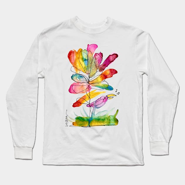 spring laughs in flowers Long Sleeve T-Shirt by drumweaver